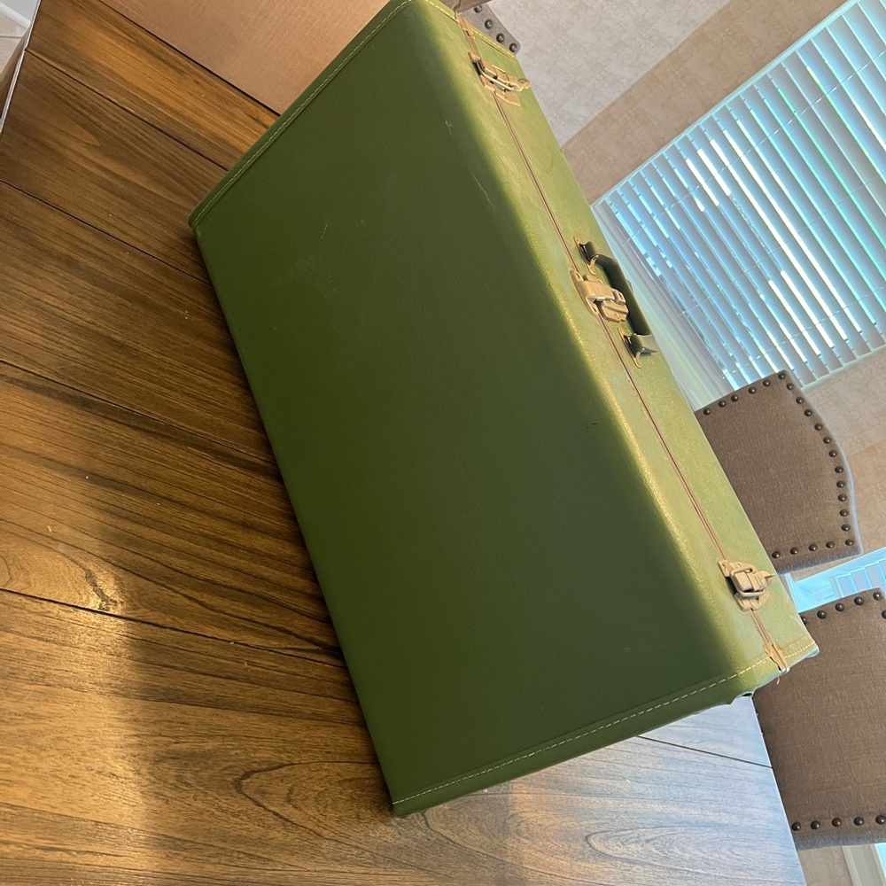 Vintage green suitcase